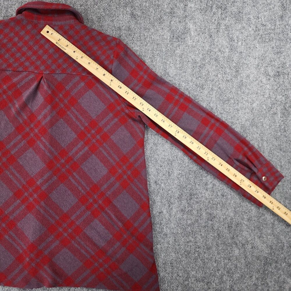 Soft Surroundings Sweater Womens Large Plaid Paramour Tunic Stretch Button Knit - Picture 7 of 15